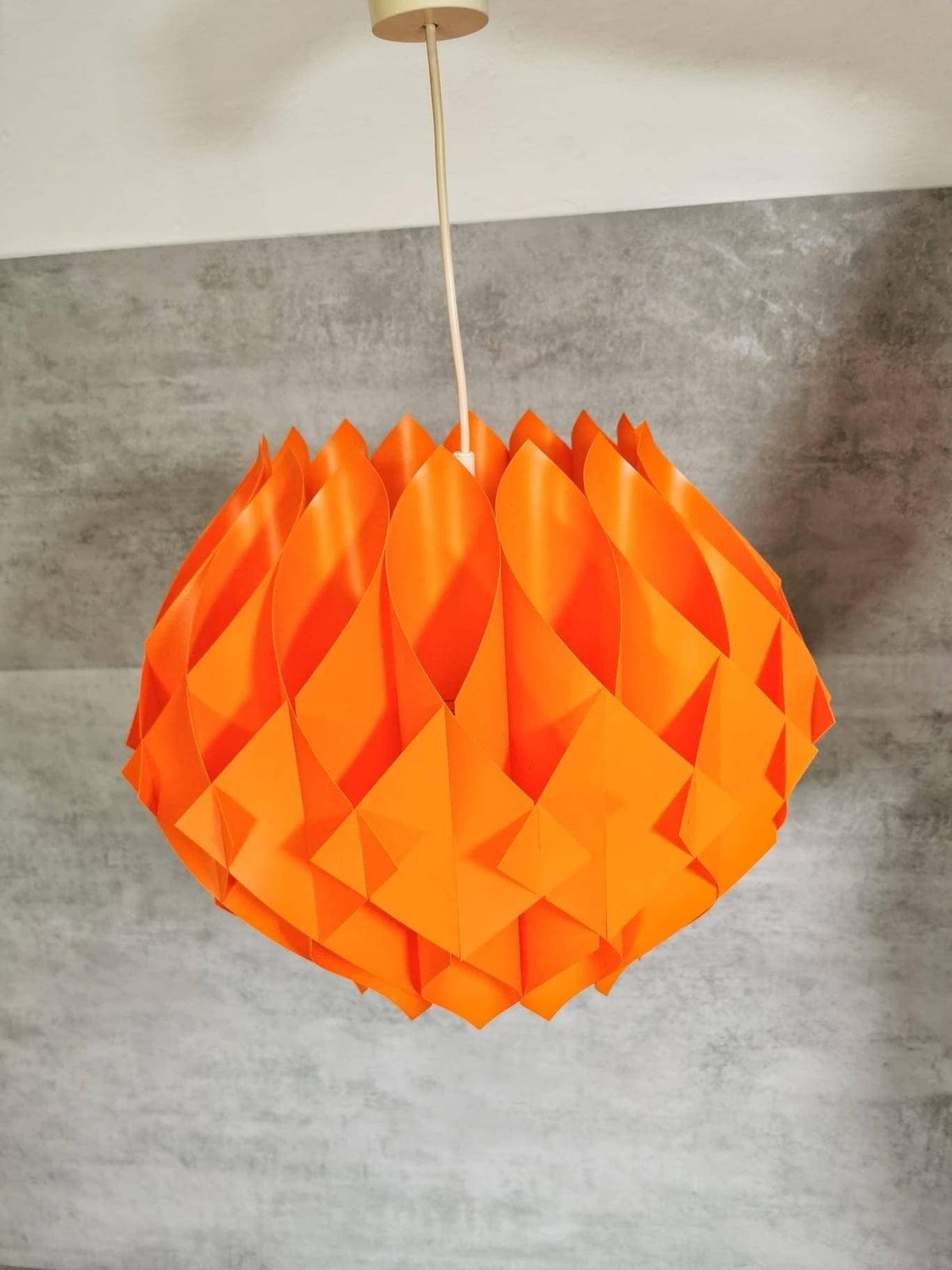 Vintage Orange Butterfly Xl Size Pendant Lamp By Lars Schiøler For Hoyrup, 1960s , Denmark photo furniture