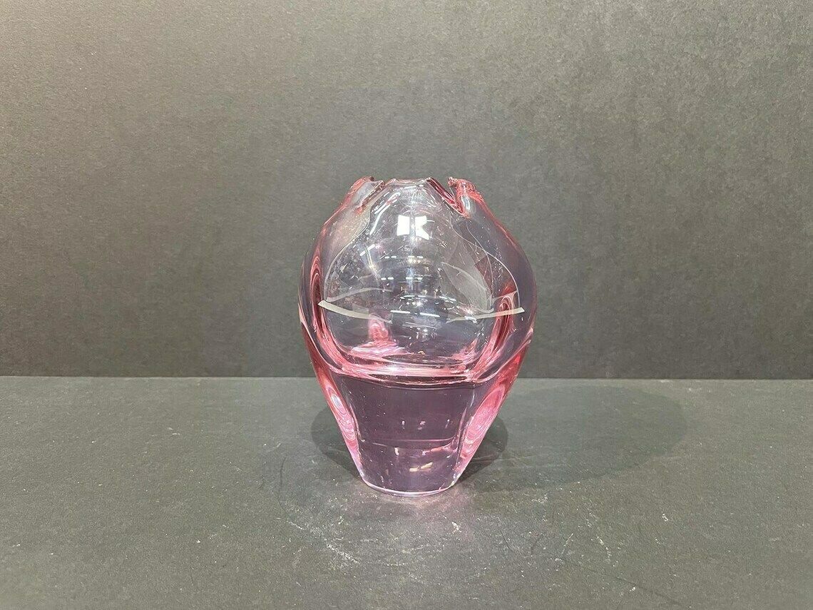 Very Beautiful Violet Glass Vase, Miloslav Klinger For Zelezny Brod Sklo (Zbs), Bohemian Glass, 1960s photo furniture