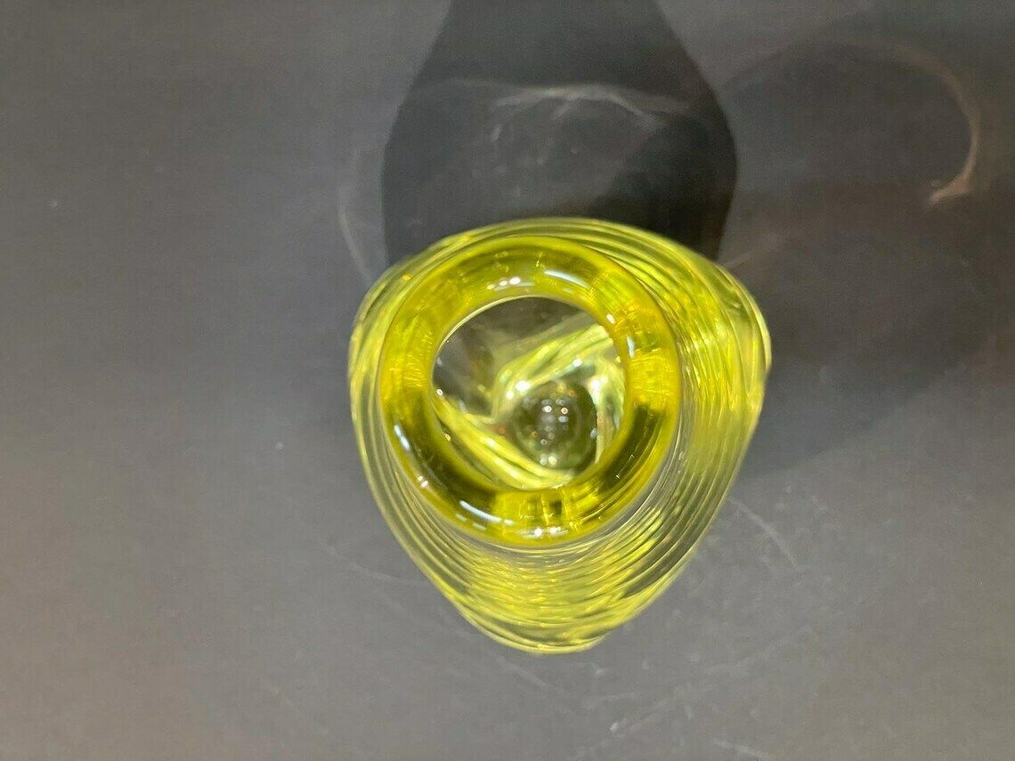 Lemon Yellow Glass Vase, Miloslav Klinger For Zelezny Brod Sklo (Zbs), 1960s photo vinterior