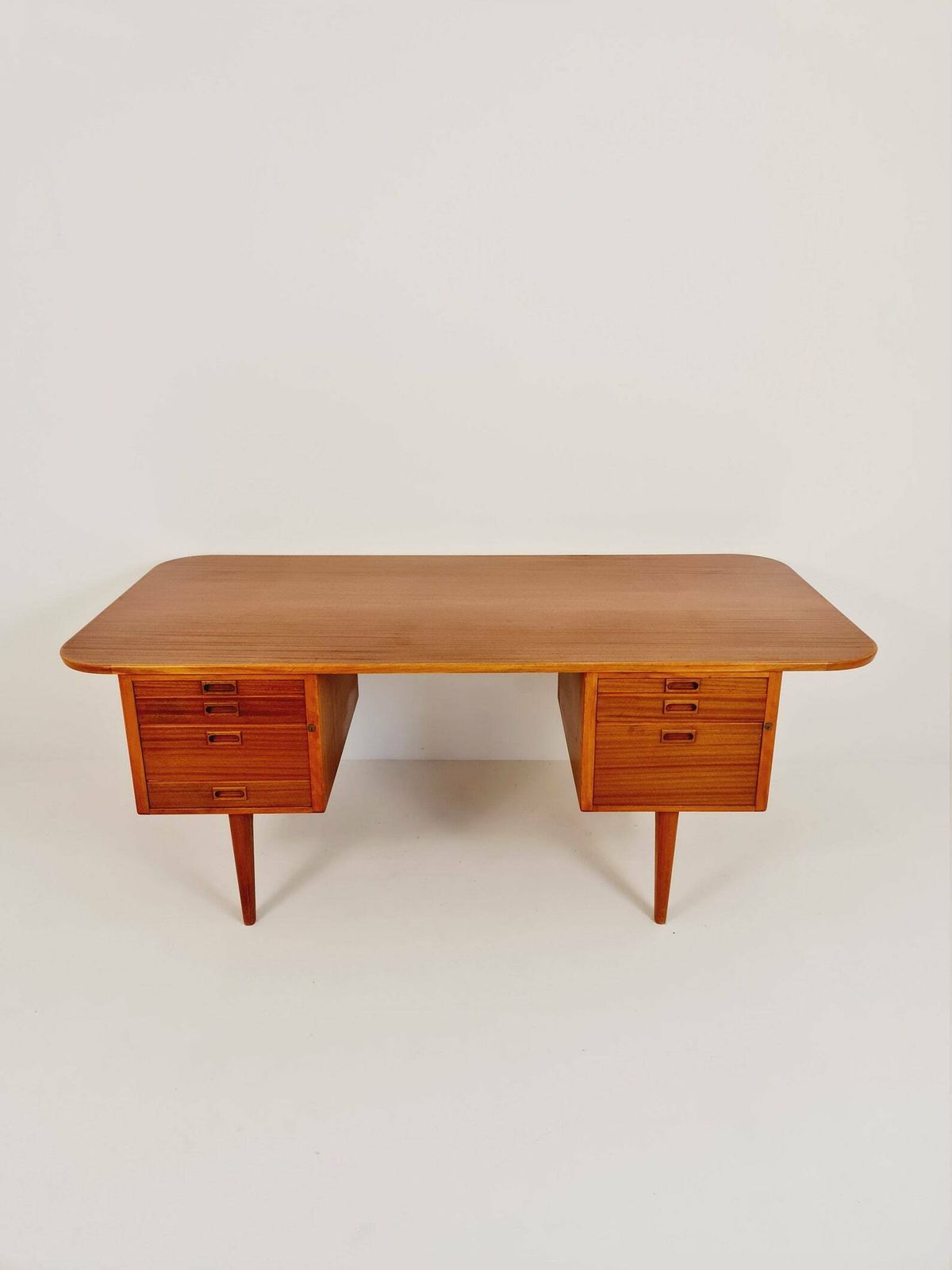 Danish Solid Mahogany Model Executive Desk By Gunni For Omann Jun, 1950s photo furniture