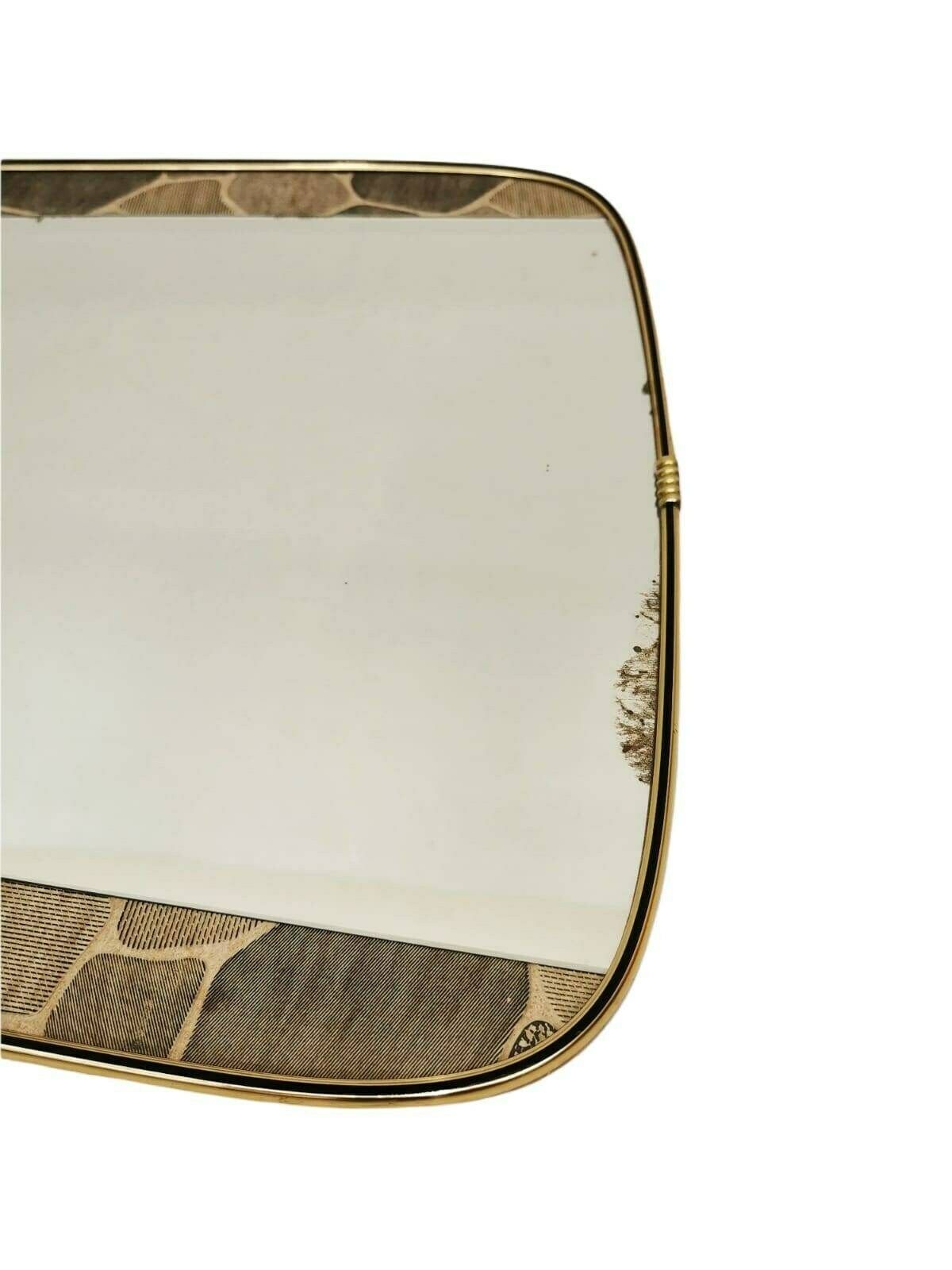 Mid Century Asymmetric Mirror Original Kidney Mirror Standard Style From The 50s 60s photo vintage