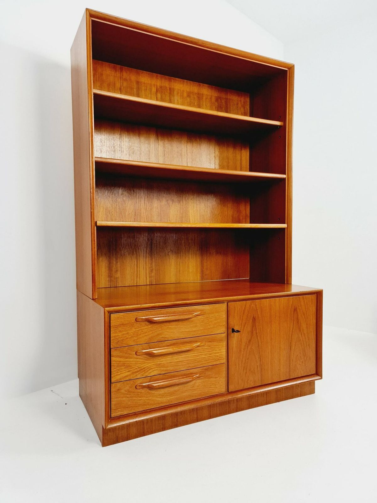 Scandinavian Bookshelf With Chest Of Cabinet Teak Veneer From The 60s By Strobeck Danish Design photo vintage