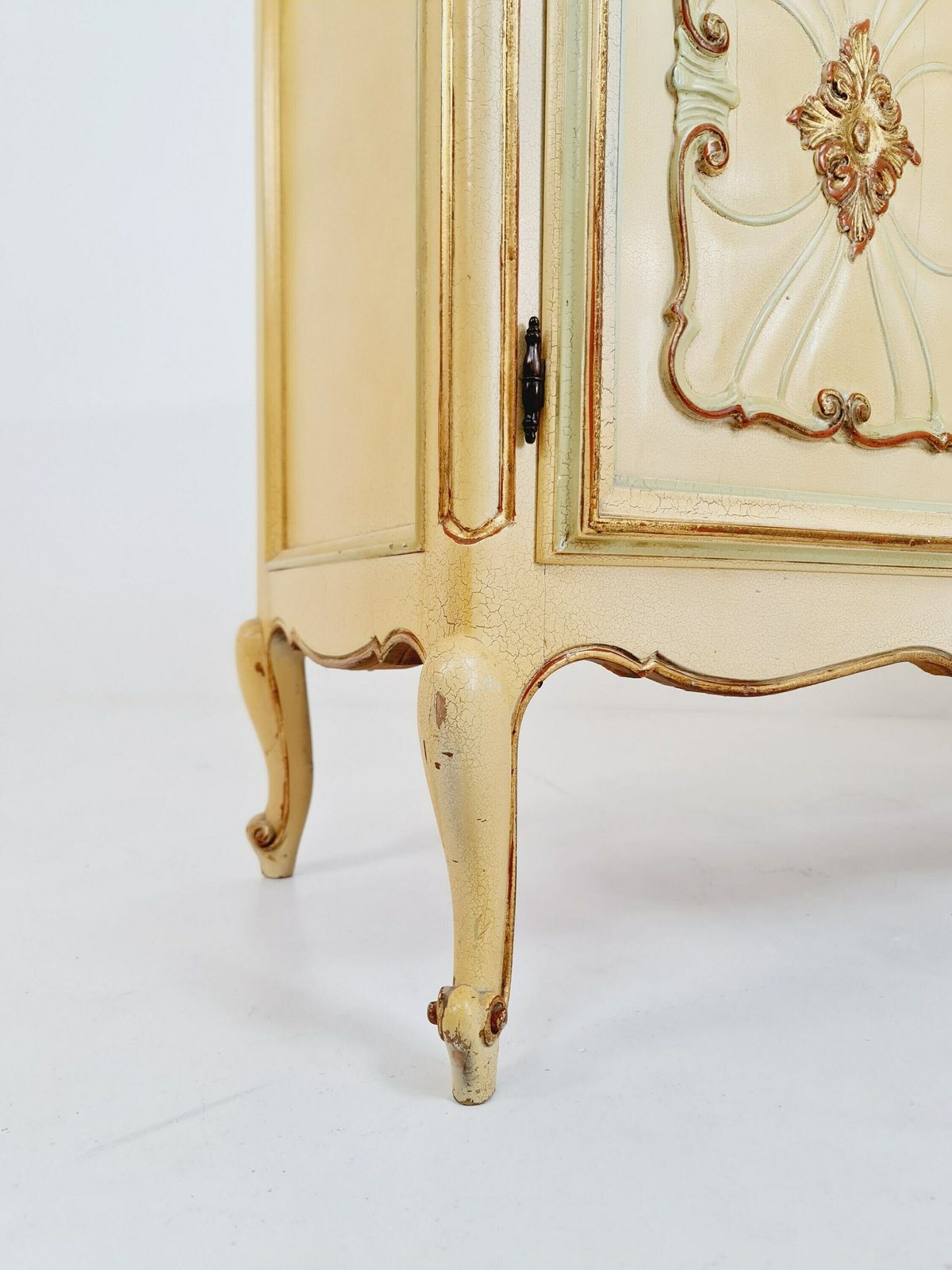 Super Rare Antique French Giant Venetian White Lacquered Sideboard Louis XIV photo buy