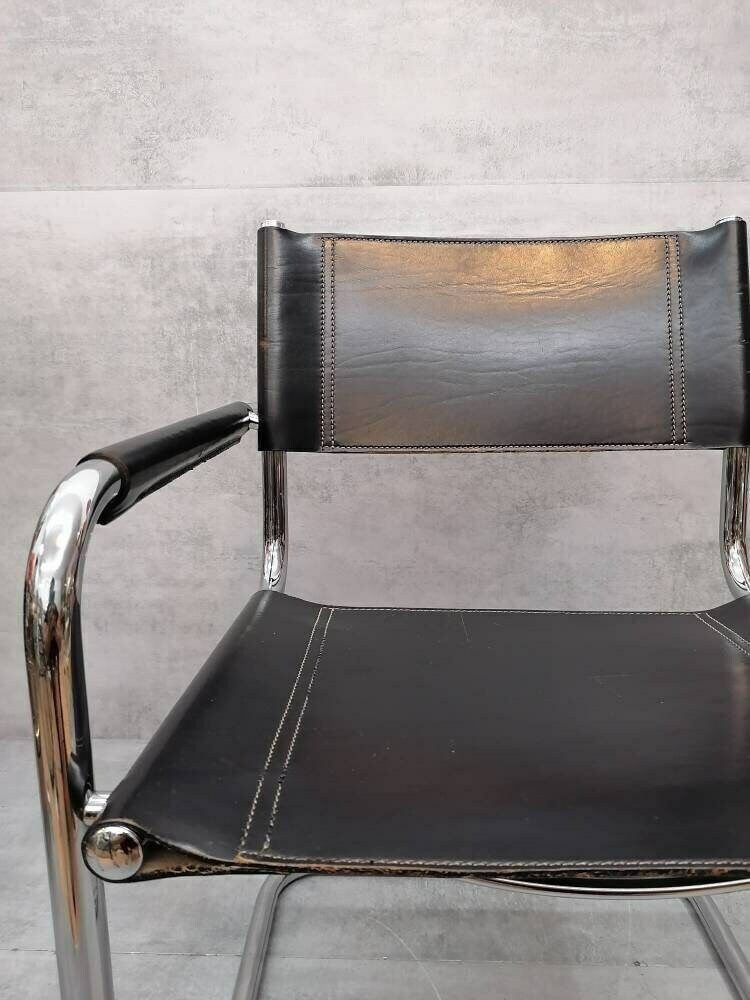 1 Of 10 Black Model Mg5 Centro Studi Desk Chair By Mart Stam & Marcel Breuer For Matteo Grassi, 1980s photo vinterior