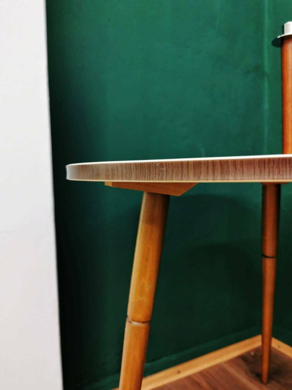 Vintage Wooden Top West German Coffee Table Boho Mid Century Modern 1960s photo 323.0