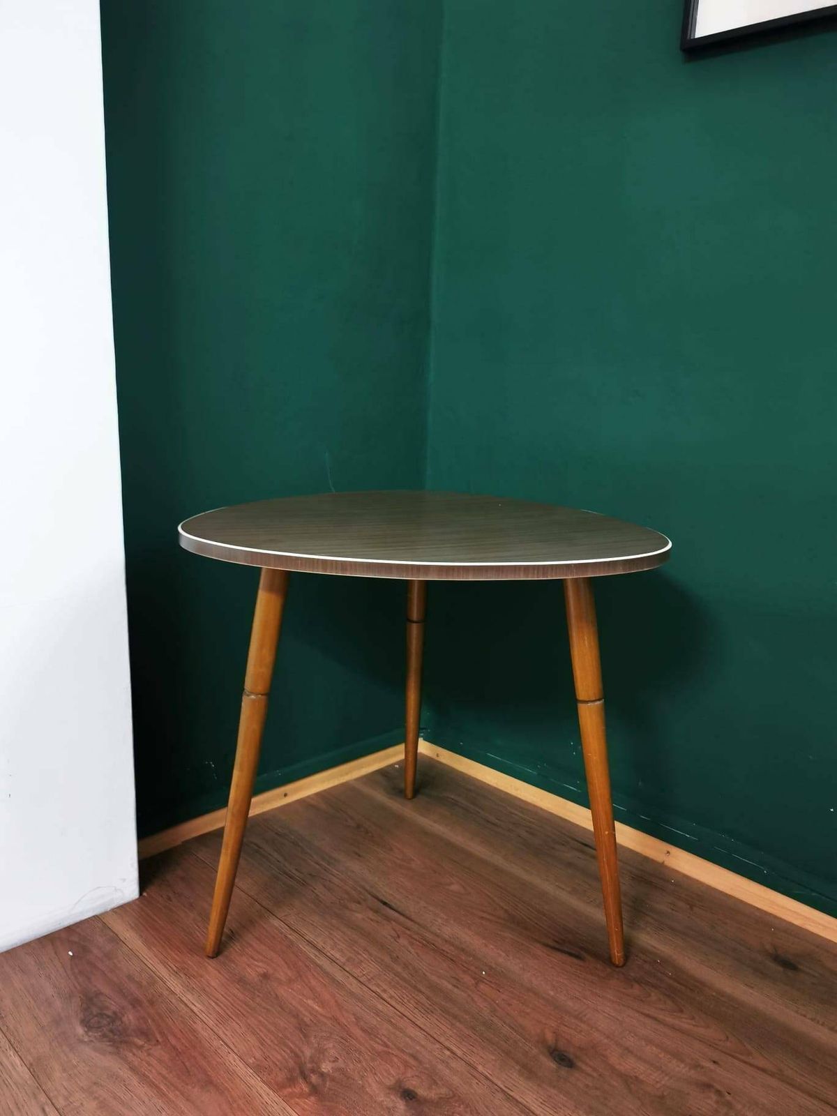 Vintage Wooden Top West German Coffee Table Boho Mid Century Modern 1960s photo vinterior