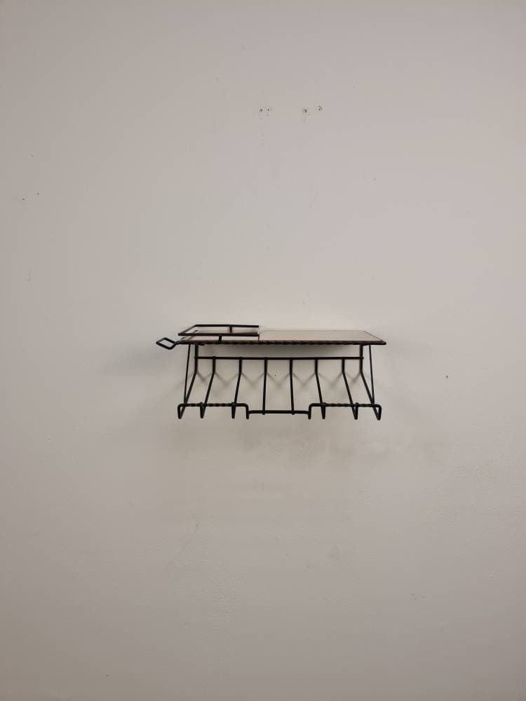 Scandinavian Metal & Formica Hanging Shelf/ Bedside Table/ Nightstand From The 60s photo for sale