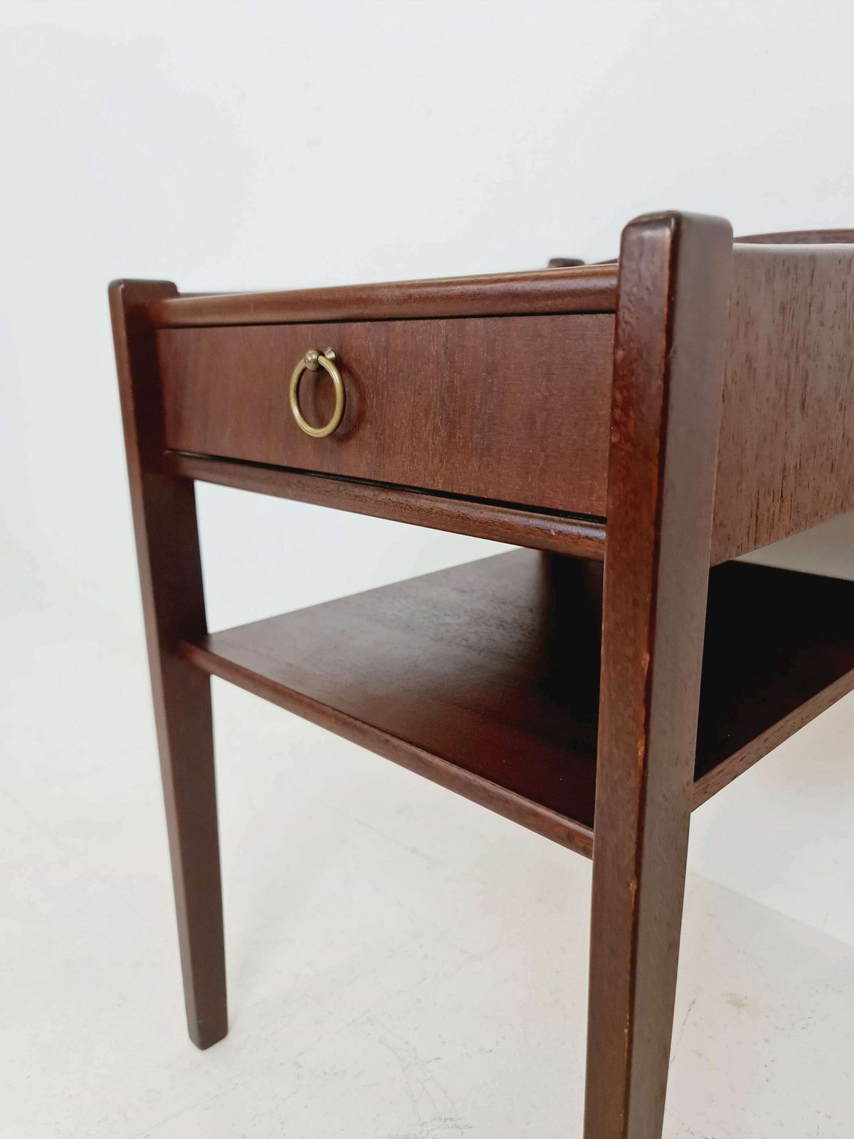 Midcentury Swedish Mahogany Nightstand / Bedside Table, 1960s photo vinterior