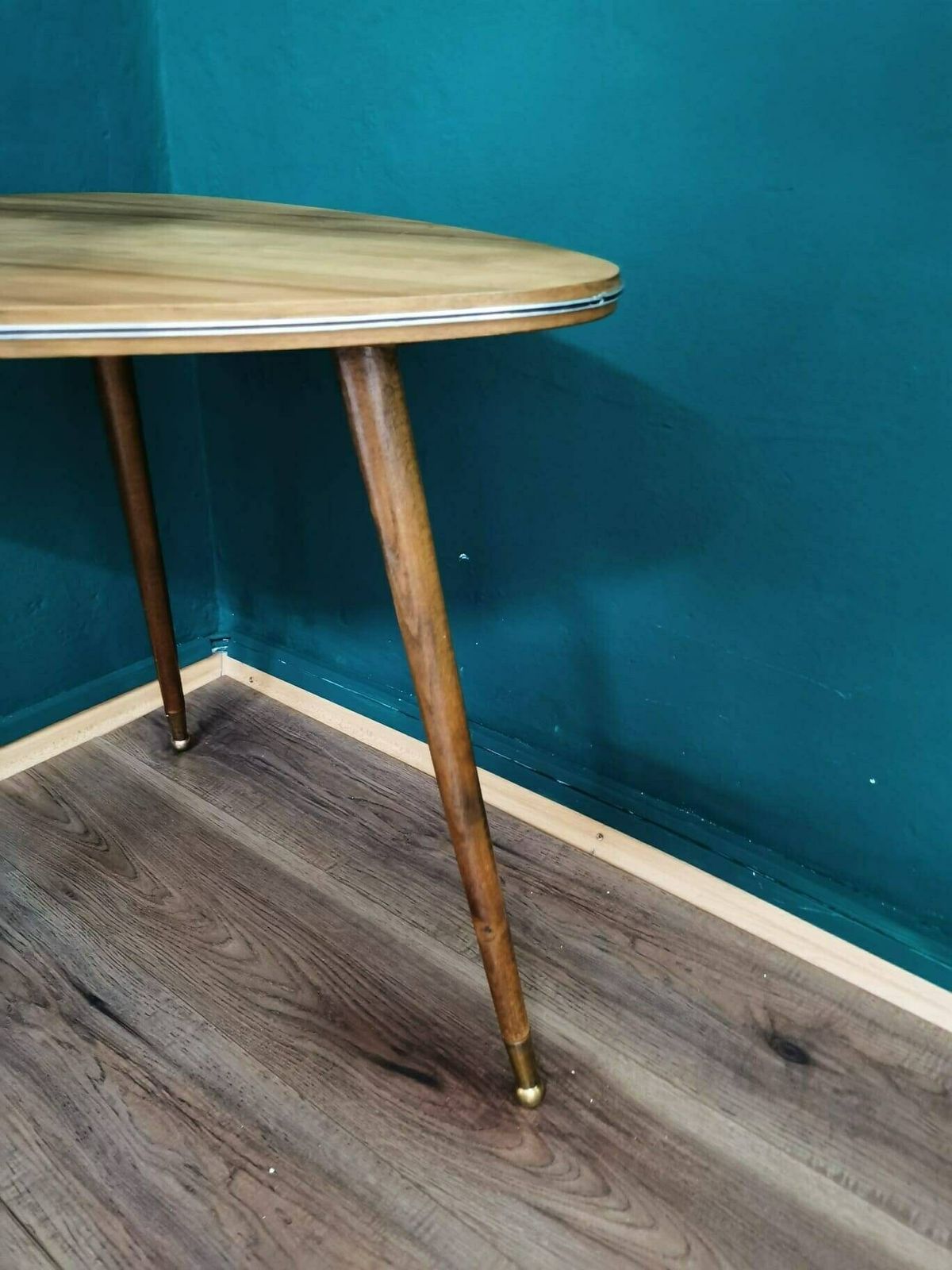 Vintage Wooden Top West German Coffee Table Boho Mid Century Modern 1960s photo buy