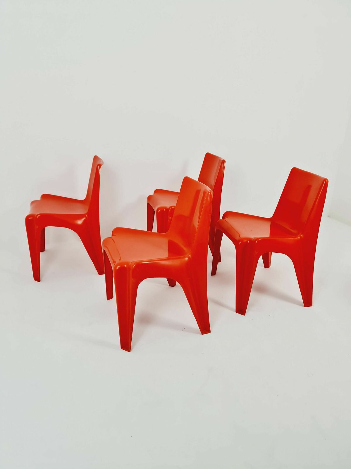 photo furniture Space Age Set Of Dining Table + 4 Chairs Bofinger Ba1171 Chair By Helmut Bätzner,1970