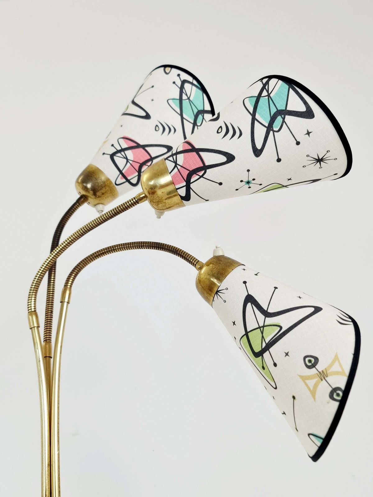 German Modern Three Flex Arms Brass Floor Lamp, 1950s photo for sale