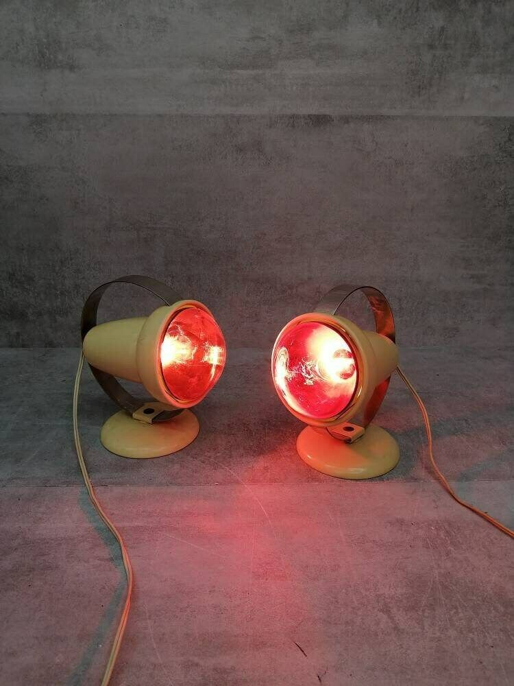 Set Of 2x Charlotte Perriand "Infraphil" Heat Table Lamps Or Sconces By Philips photo furniture
