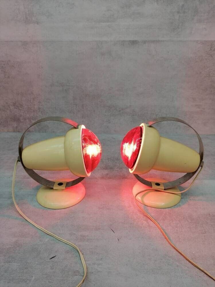 Set Of 2x Charlotte Perriand "Infraphil" Heat Table Lamps Or Sconces By Philips photo 162.0