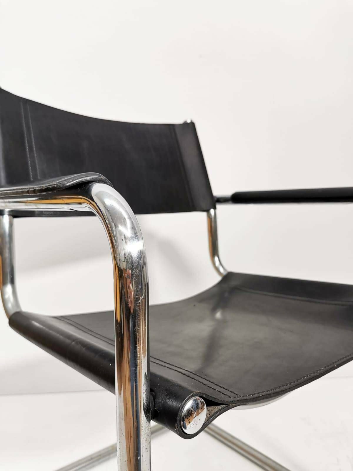 1 Of 6 Black Model Mg5 Centro Studi Desk Chair By Mart Stam & Marcel Breuer 1970s photo 592.0