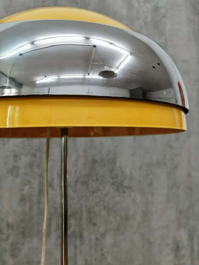 Space Age Chrome Head Orange Floor Lamp By Guzzini Italy, 1980s photo buy