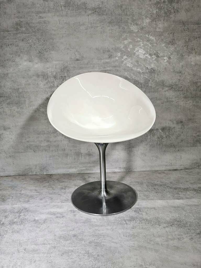 photo furniture 1 Of 6 White Eros Chair With Aluminum Swivel Base By Philippe Starck For Kartell. Made In Italy.