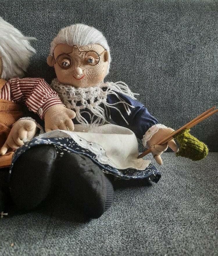 Oma Granny Grandma & Opa Grandpa Vintage Dolls Set photo 155.0