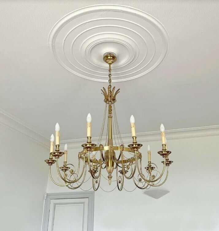 Set Of 3 Chandeliers With 10 Lights, Louis XVI Style, Early 20th Century
