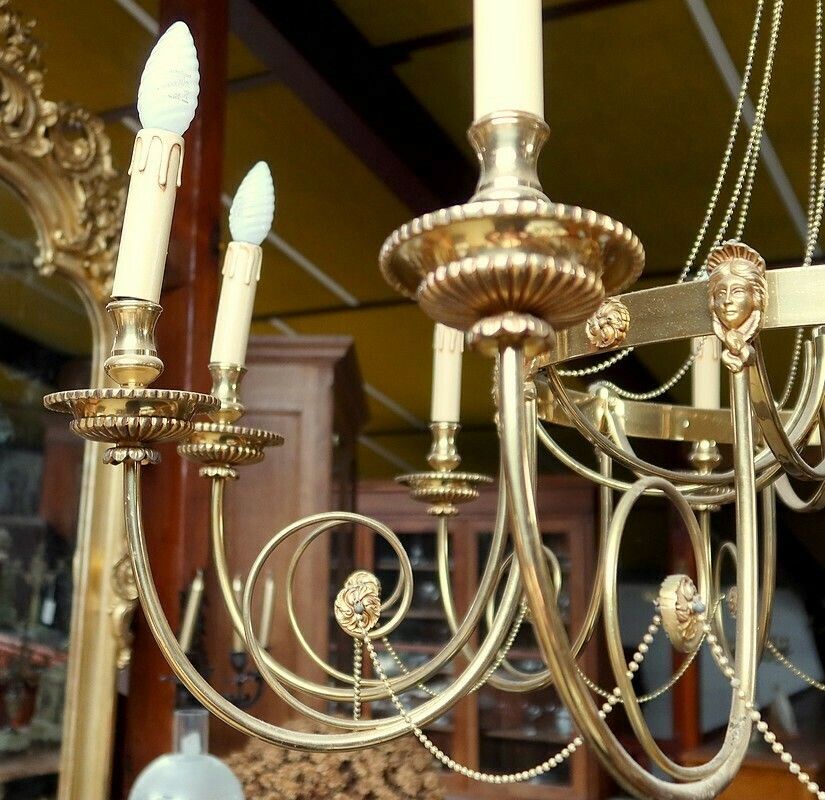 photo buy Set Of 3 Chandeliers With 10 Lights, Louis XVI Style, Early 20th Century