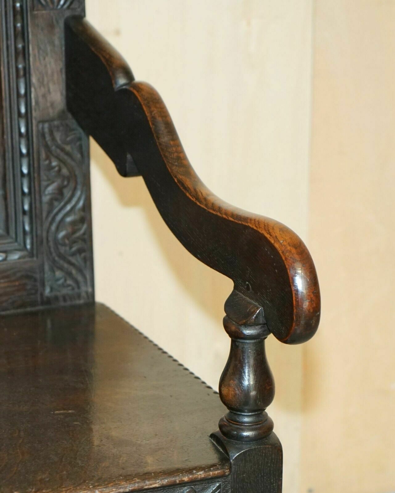 Furniture Antique Exceptionally Rare 1686 Dated Wainscot Armchair Northern England Oak photo