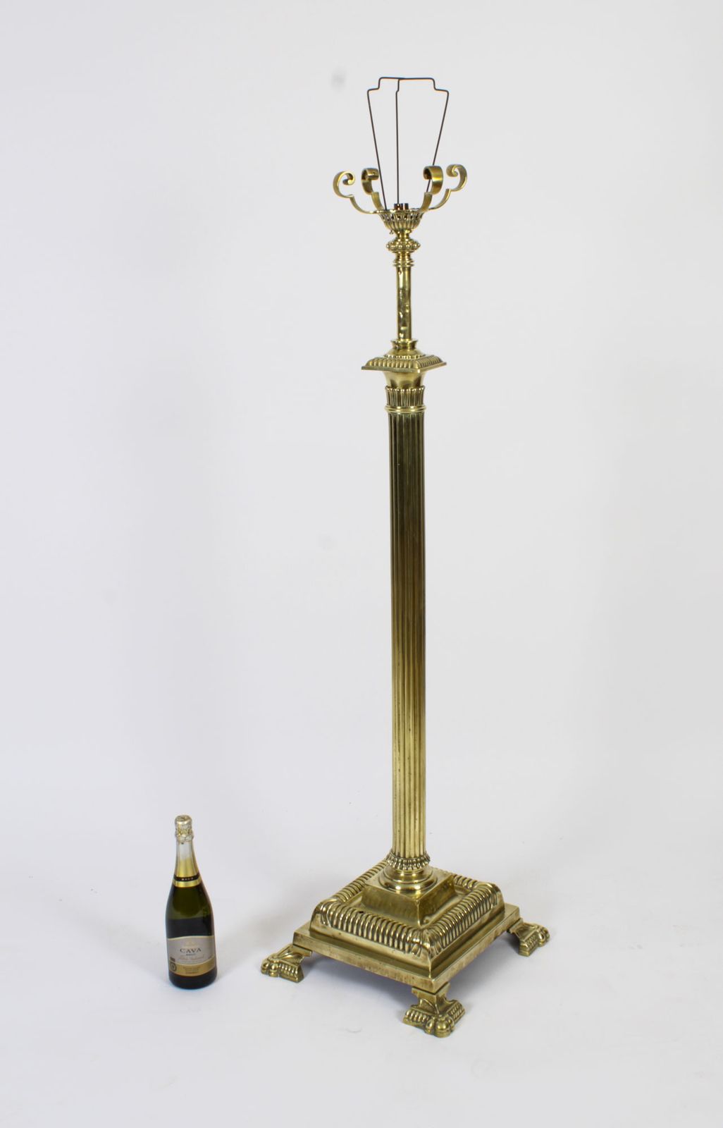 photo buy Victorian Brass Corinthian Column Telescopic Standard Lamp  19th C