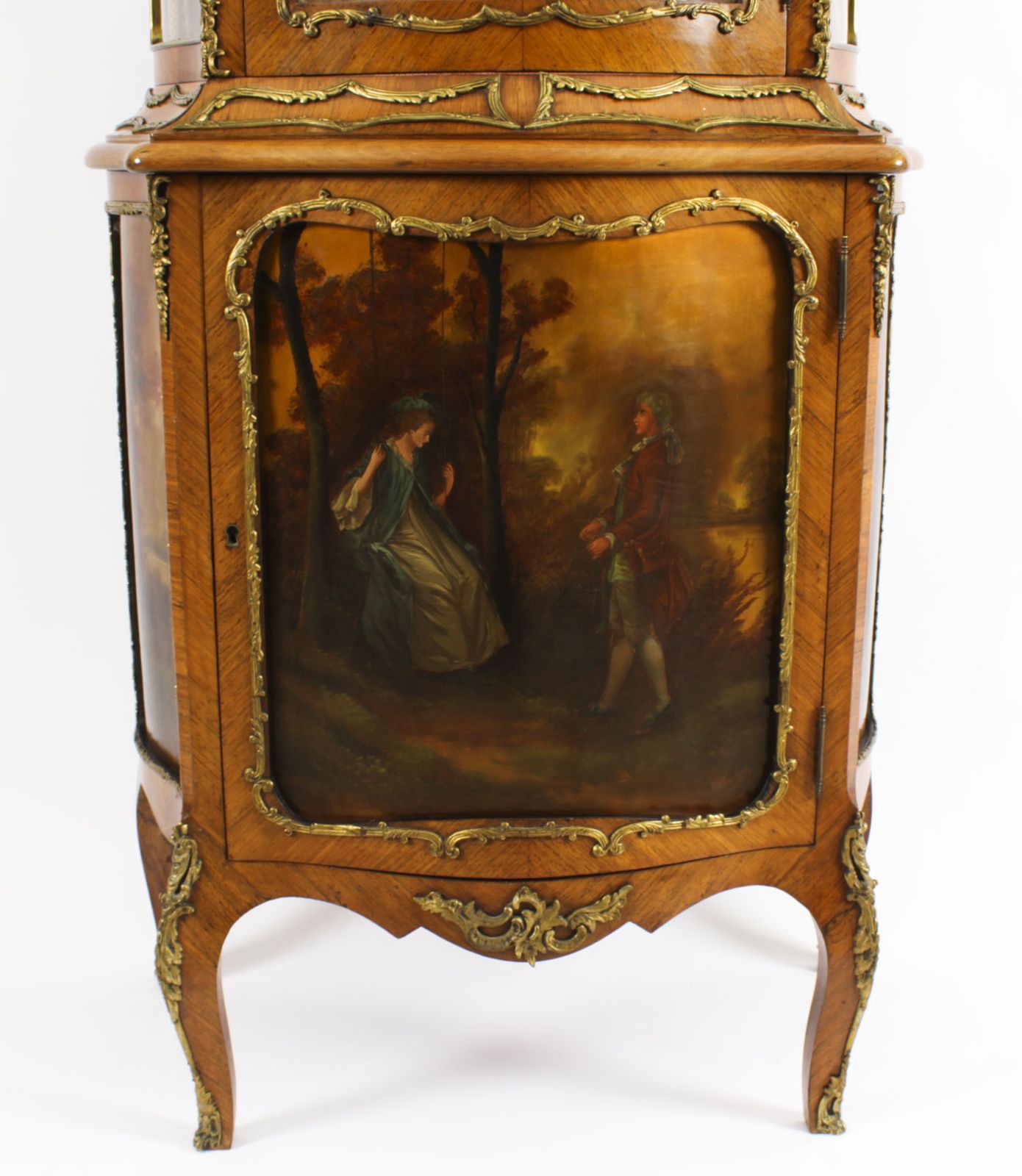 Antique French Vernis Martin Vitrine Display Cabinet 19th C photo vintage
