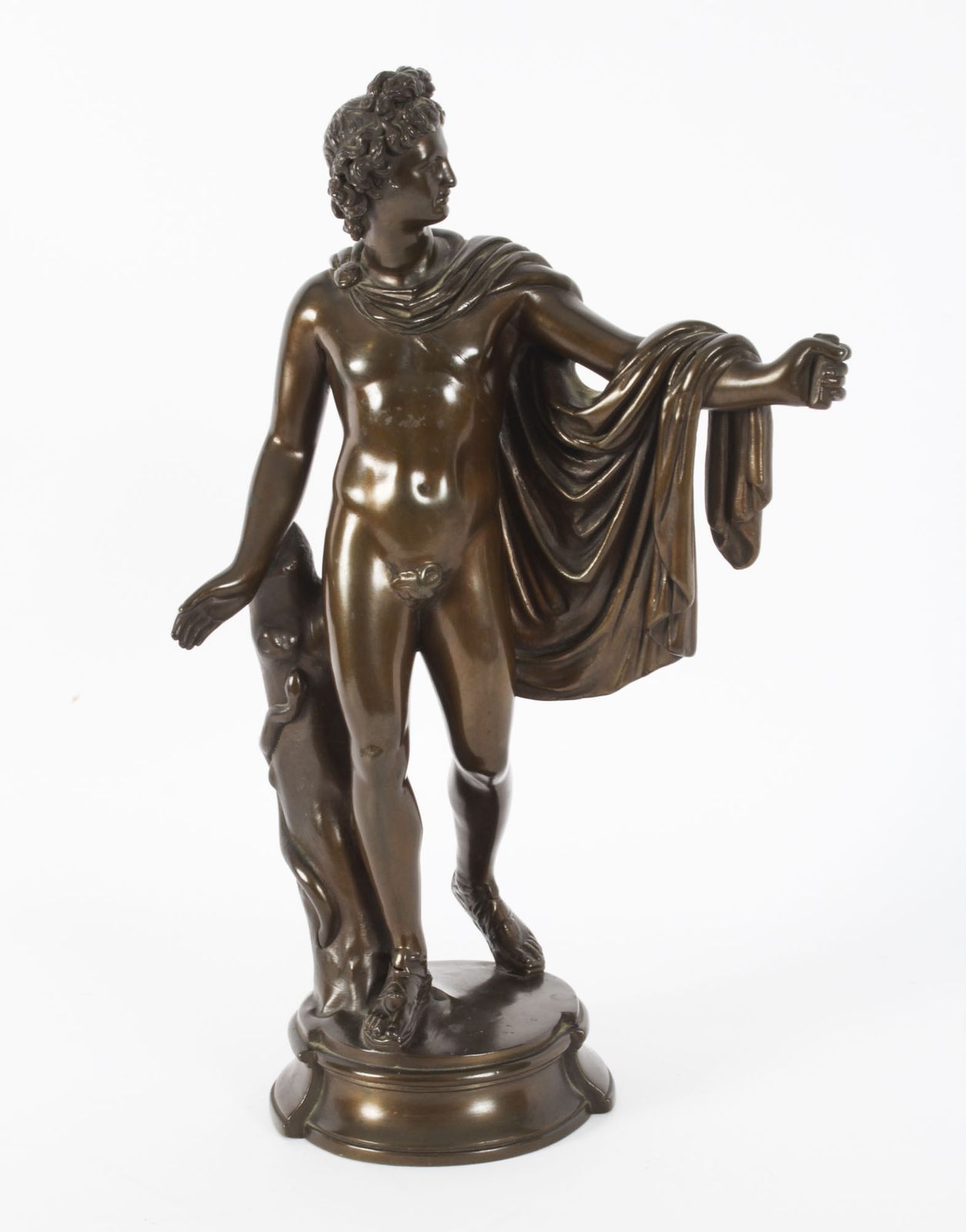 Victorian Bronze Sculpture Of Greek God Apollo 19th Century photo for sale