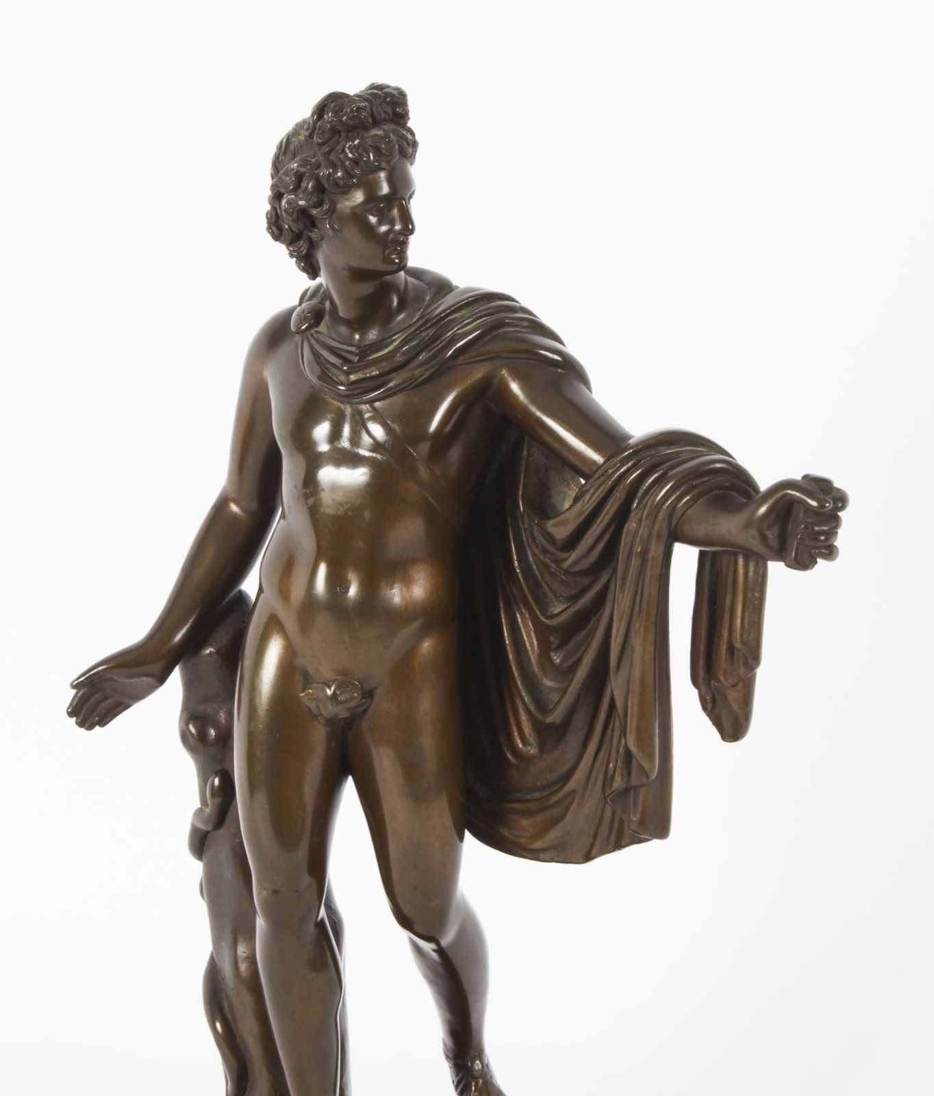 Victorian Bronze Sculpture Of Greek God Apollo 19th Century photo vinterior