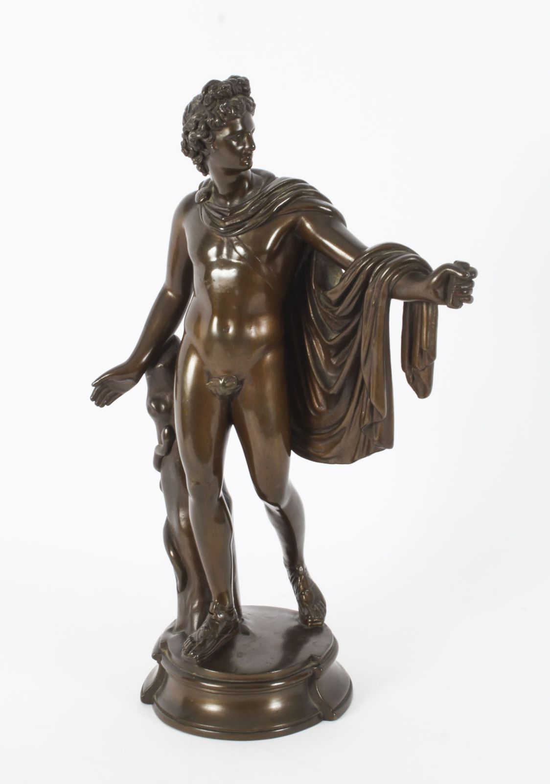 photo vinterior Victorian Bronze Sculpture Of Greek God Apollo 19th Century
