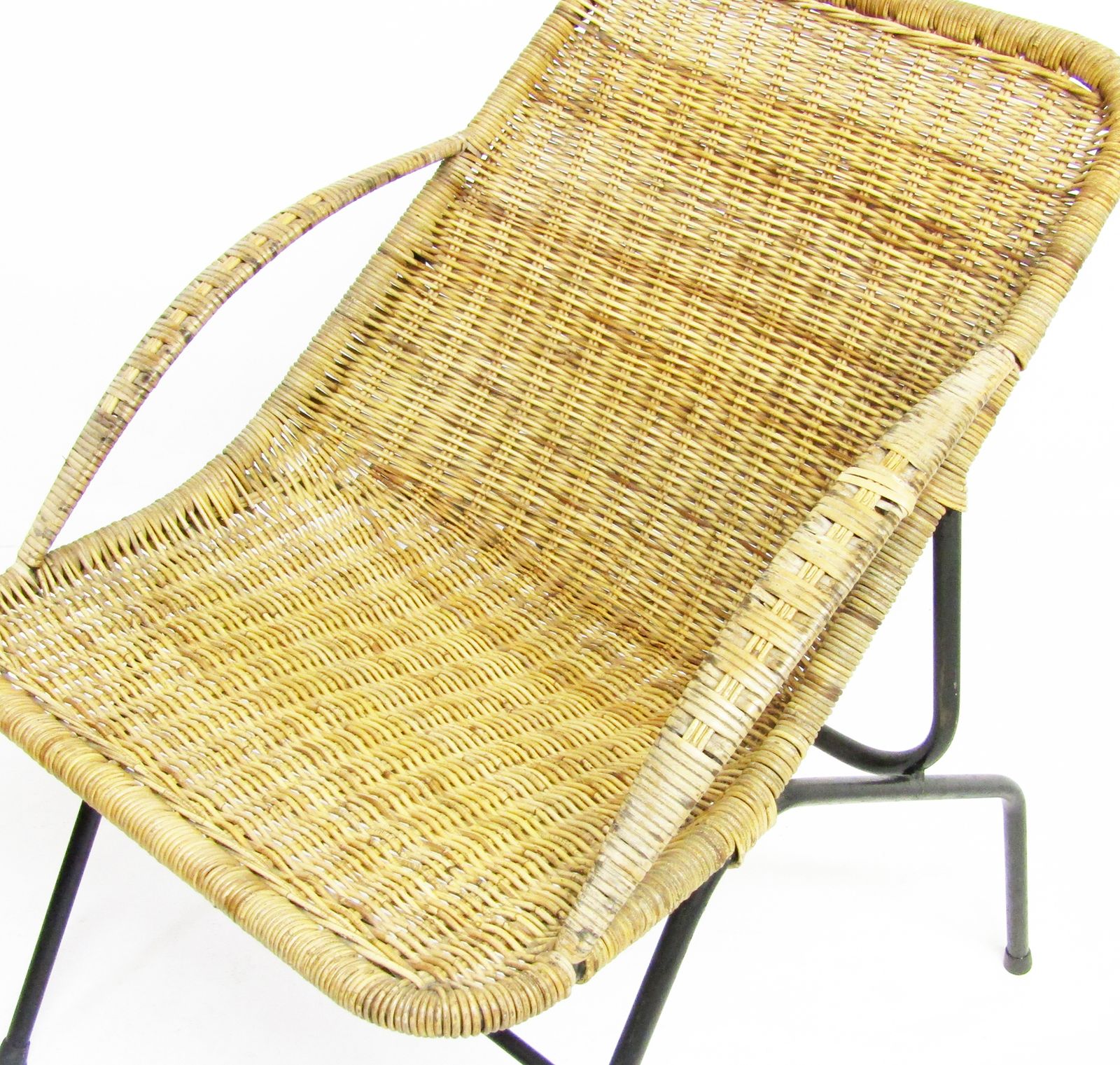 Pair Of 1950s French "Gazelle" Chairs In Rattan Wicker & Tubular Steel photo buy