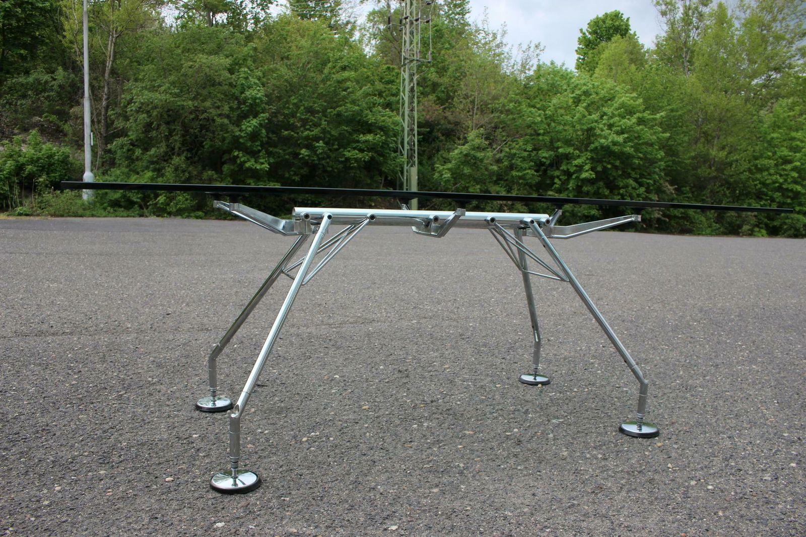 1970s Norman Foster Glass Table Model Nomos For Tecno, Italy photo Furniture