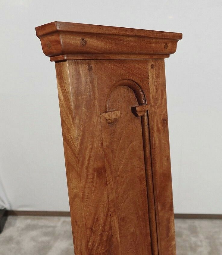 1637.7 Suite Of 4 Chairs In Solid Mahogany, Cathedral Taste   Xxth photo