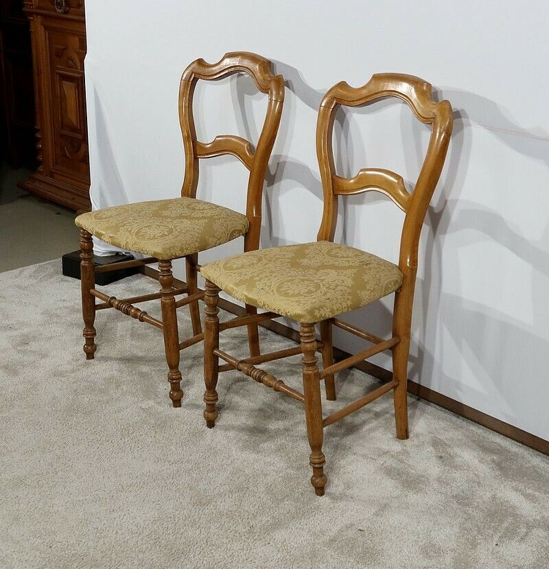 Pair Of Chairs In Solid Beech, Louis Philippe, Late 19th Century photo for sale