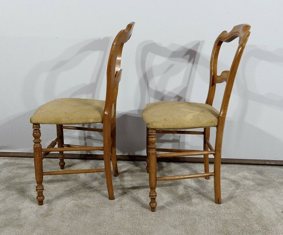 Pair Of Chairs In Solid Beech, Louis Philippe, Late 19th Century photo vinterior