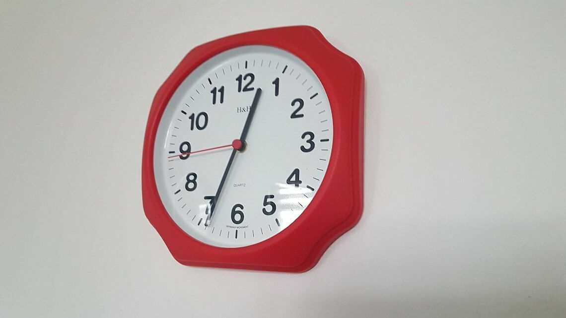 Vintage Pop Art Memphis Milano Style Wall Clock Germany Movement H&H