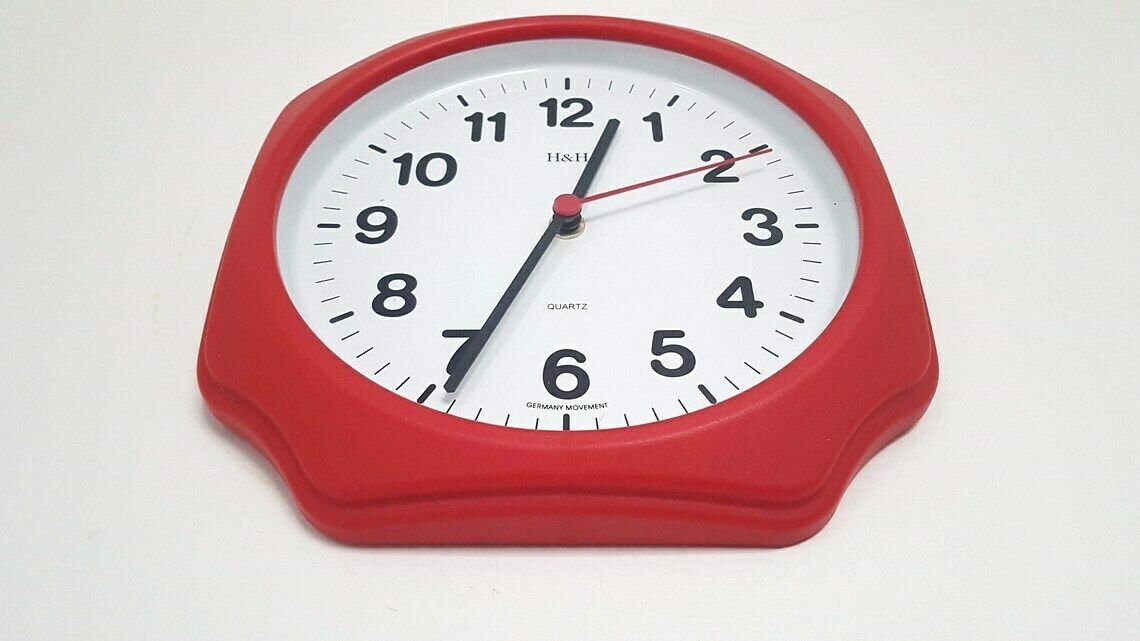 Vintage Pop Art Memphis Milano Style Wall Clock Germany Movement H&H photo 75.0