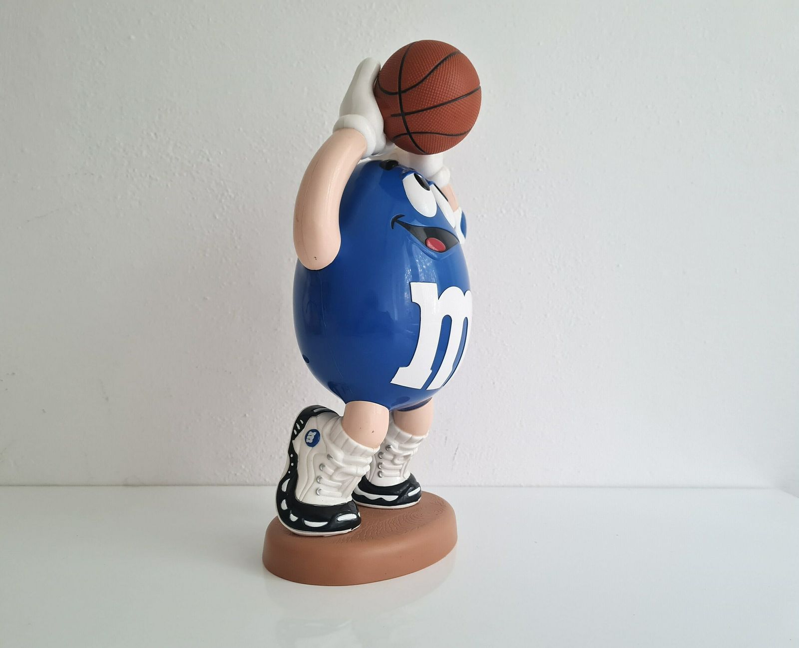 Vintage Big Blue M&Ms Candy Dispenser Basketball Rare Plastic Figure photo for sale