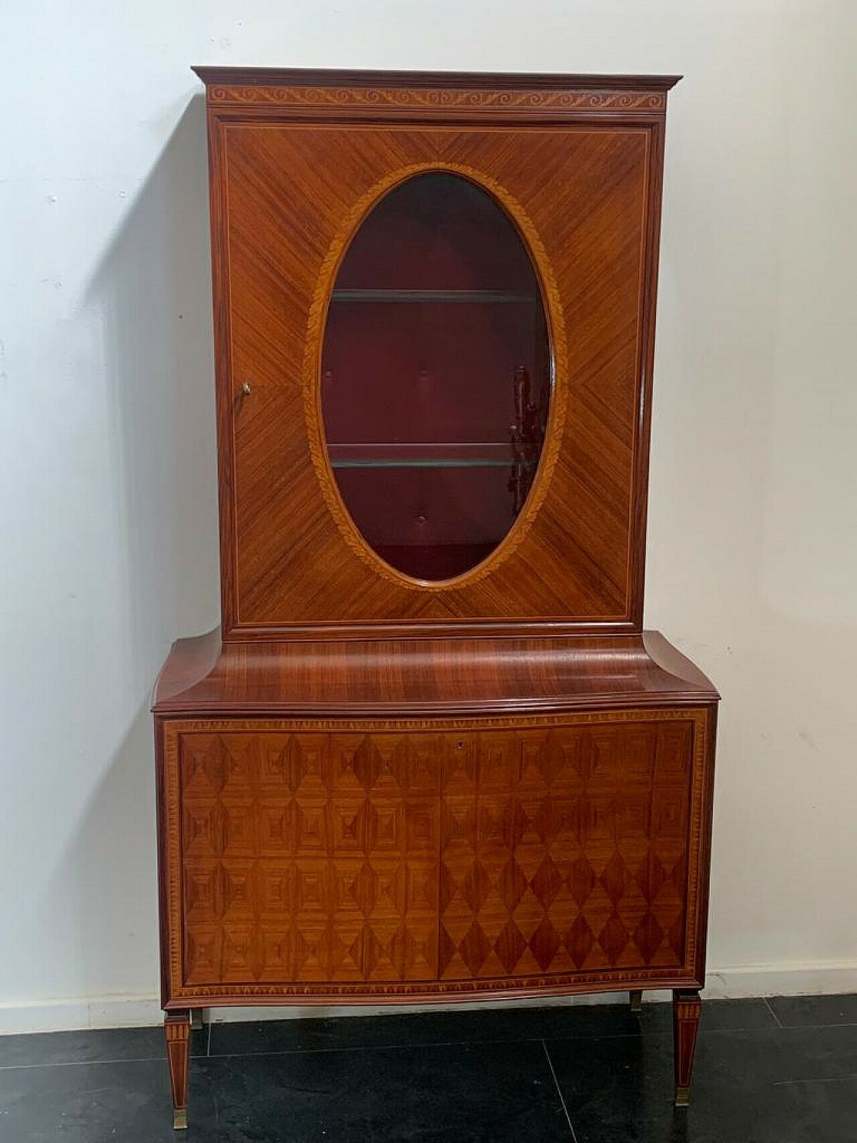 Sideboard With Showcase By Paolo Buffa For La Permanente Mobili Cantù, 1950s photo for sale