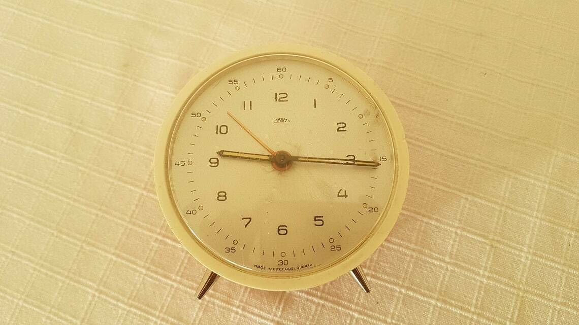 Vintage Mechanische Wekker Prim Tsjecho Slowakije Jaren 60 photo Woonaccessoires