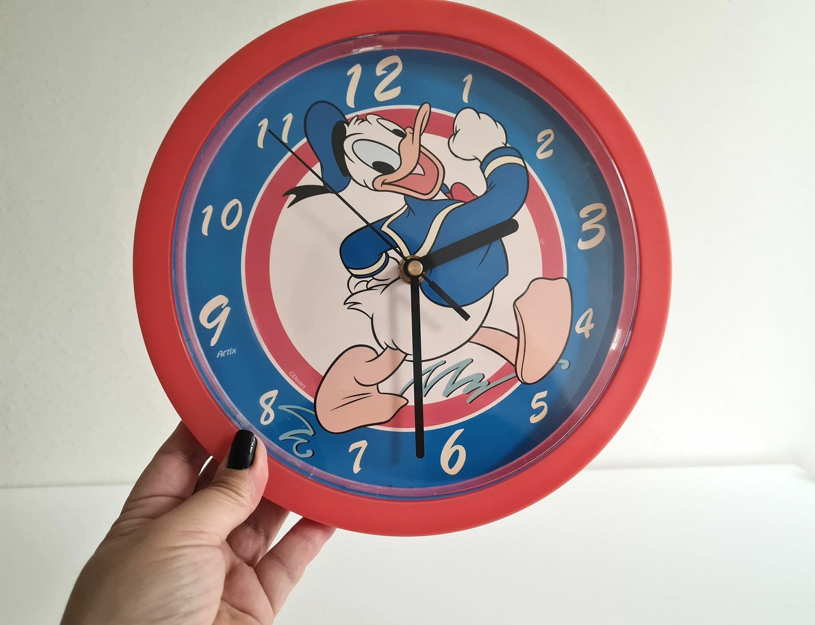 Vintage Pop Art Donald Duck Wall Clock In A Plastic Frame photo furniture