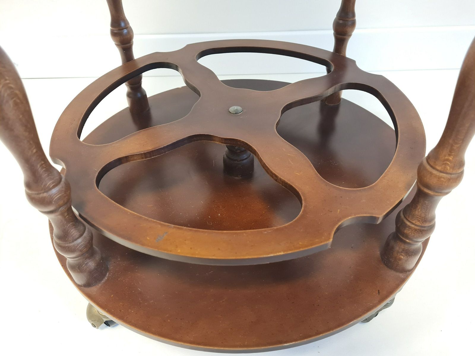 Vintage Trolley Bar Table With Two Floors One Floor Rotates photo vinterior
