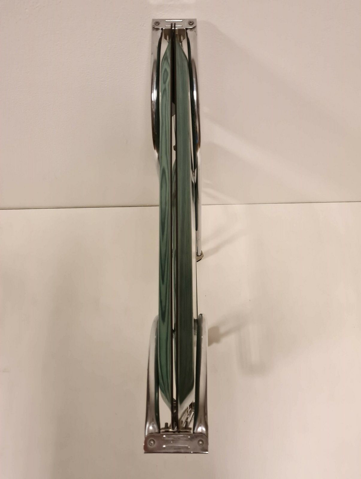 Vintage Trolley In Chrome With Green Trays. Made In Germany 70s photo vintage