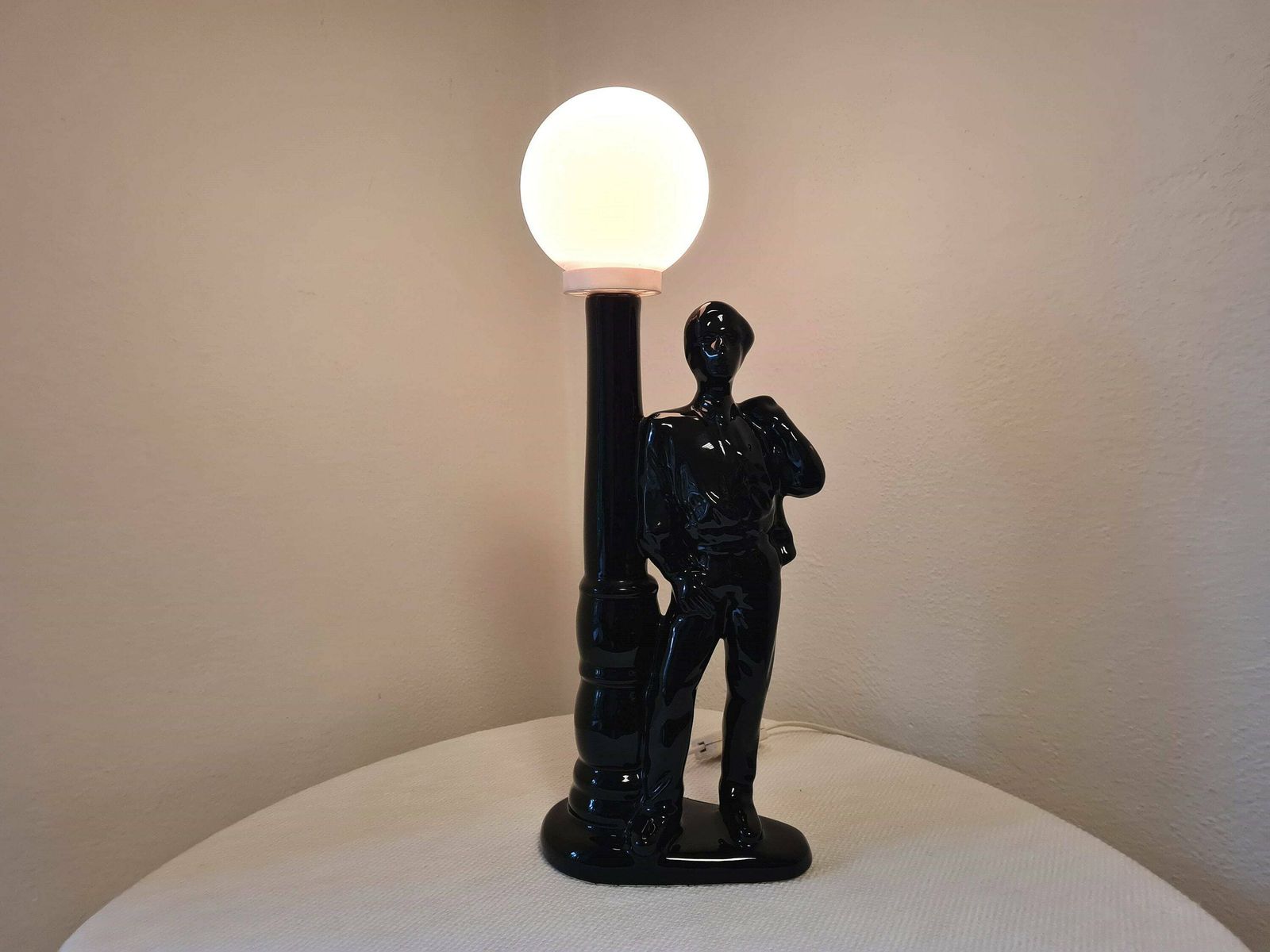 Vintage Mid Century Table Lamp Young Man Under The Lamp Very Beautiful Interior Accent photo furniture