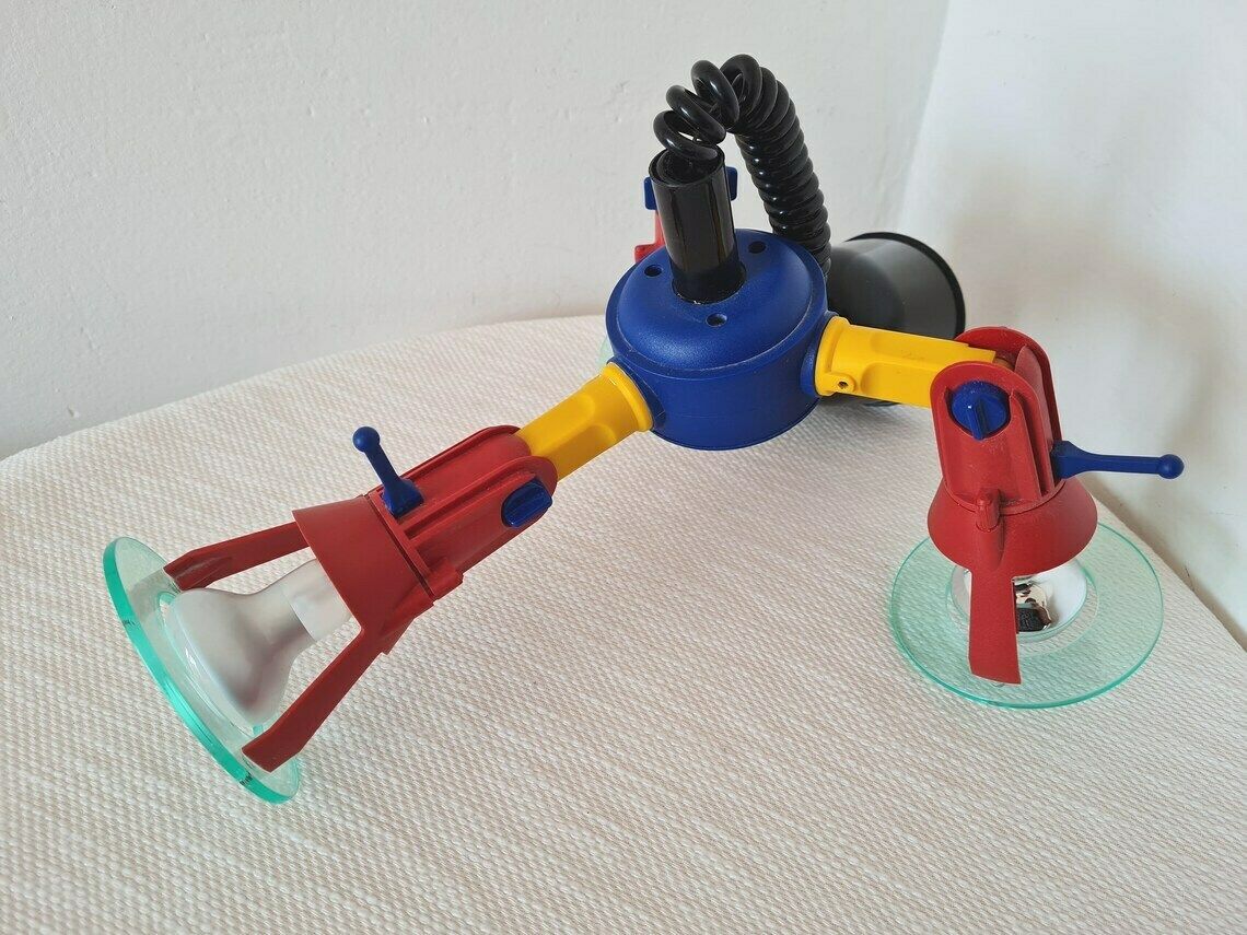 Vintage Memphis Stijl Meerkleurige Plafondlamp, Jaren 1990 photo vinterior