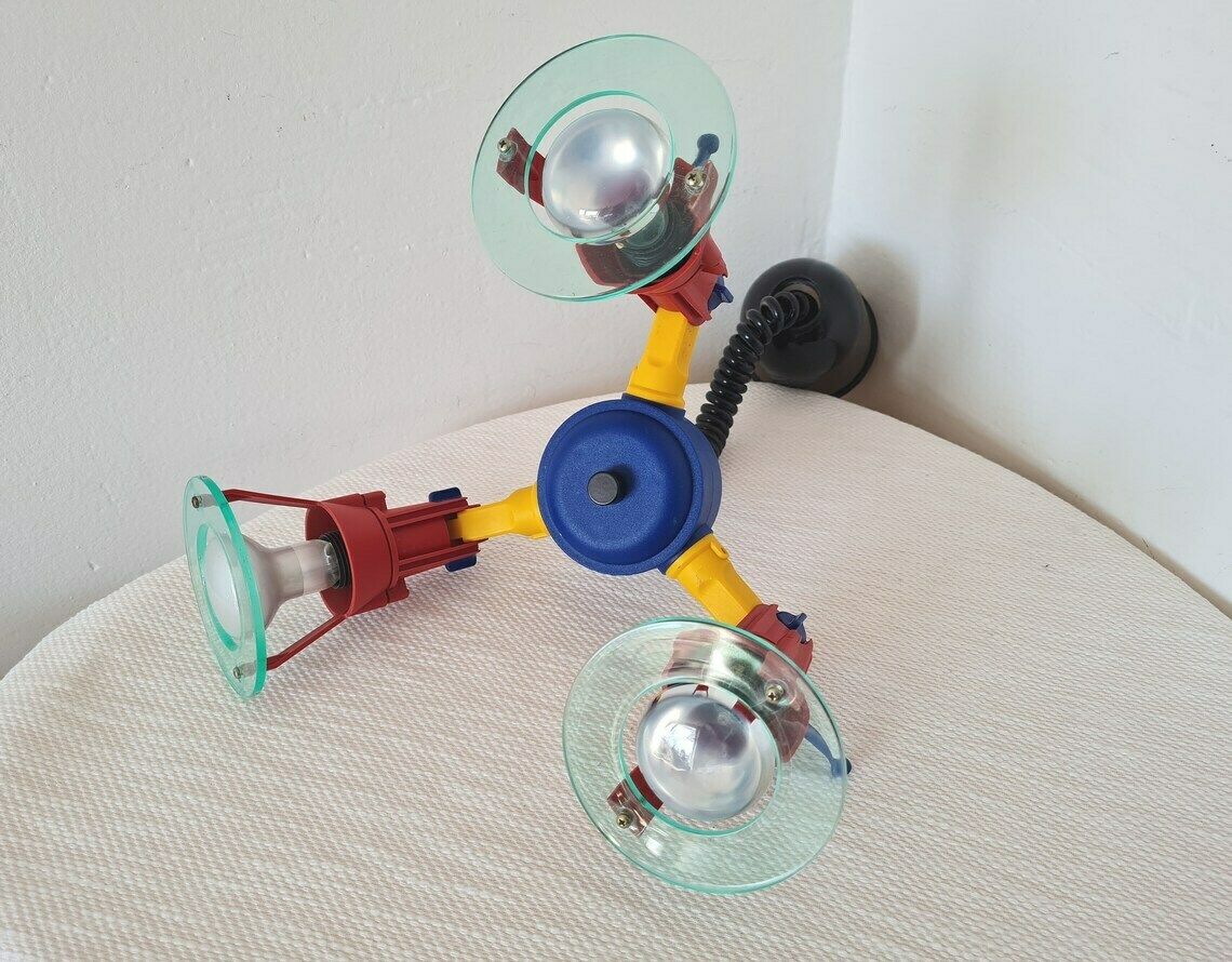 Vintage Memphis Stijl Meerkleurige Plafondlamp, Jaren 1990 photo vintage