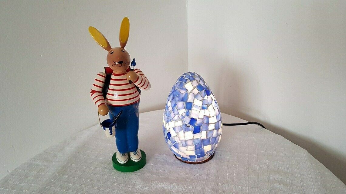 Vintage Mosaic Lamp Easter Egg Accent Lamp