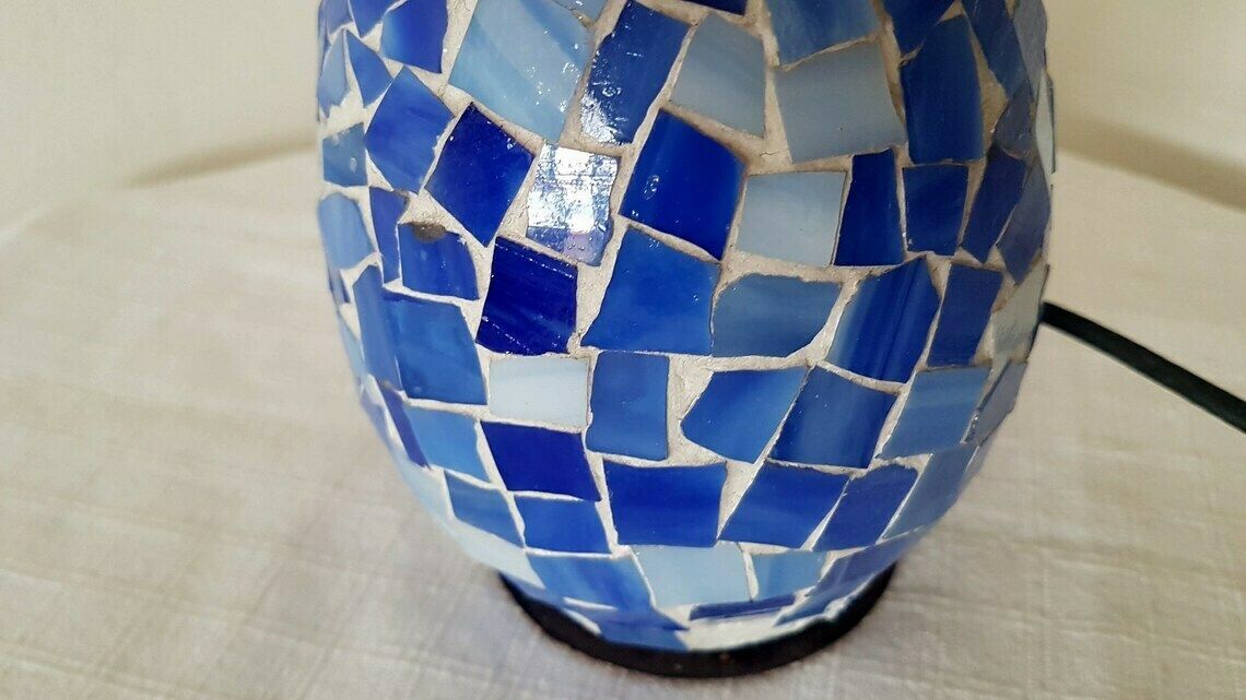 Vintage Mosaic Lamp Easter Egg Accent Lamp photo for sale