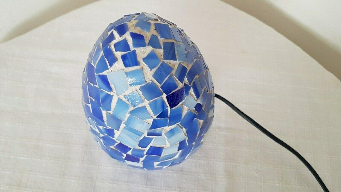 Vintage Mosaic Lamp Easter Egg Accent Lamp photo Lighting