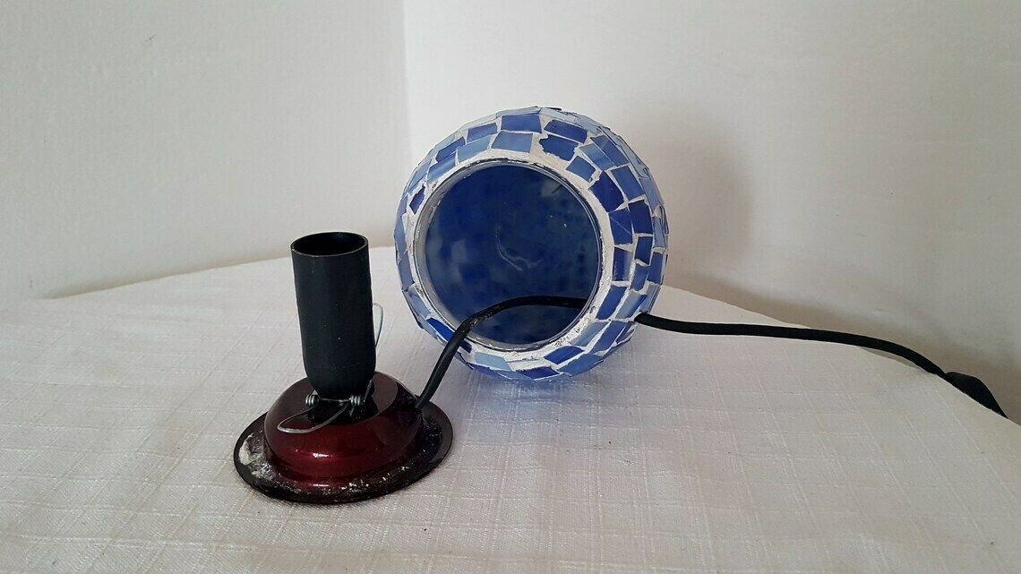 Vintage Mosaic Lamp Easter Egg Accent Lamp photo vintage