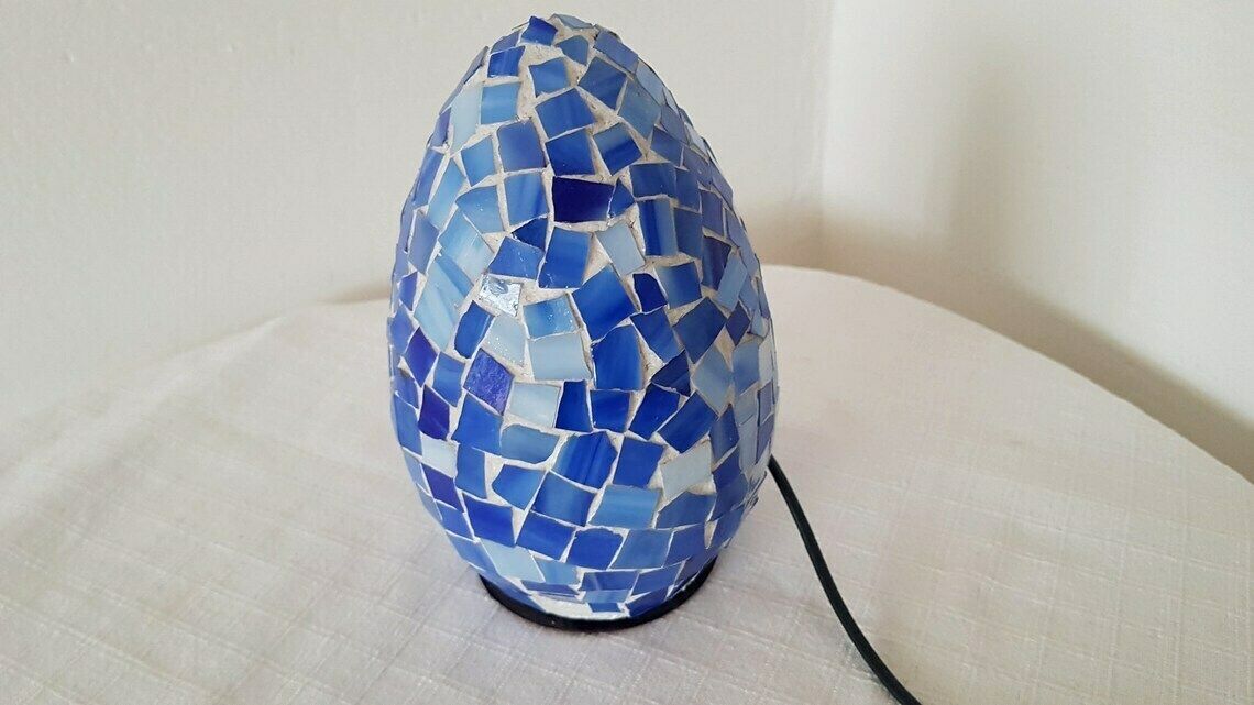 photo furniture Vintage Mosaic Lamp Easter Egg Accent Lamp